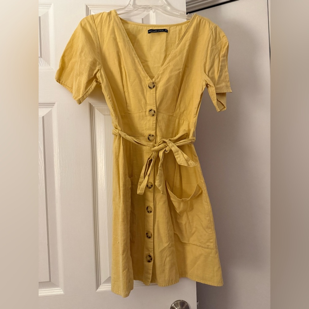 Yellow Button-Down Dress